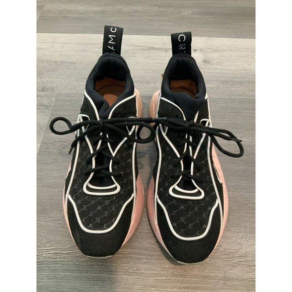 Stella McCartney Women Stella McCartney Black & Pink Eclypse Lace-Up Sneakers, Size 7 (US) 37 (EUR)